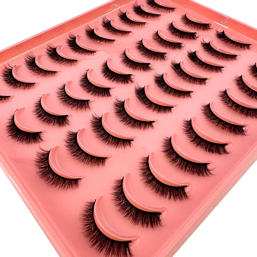 Neue 20 Paar Natürliche Lange 3D Nerz Falsche Wimpern, Künstliche Wimpernverlängerung, Make-up-Set, Nerz-Wimpern, Kurze Wimpern – Detail 1