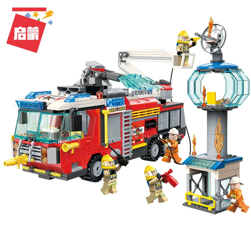 647 pezzi Fire Rescue 2809 set di blocchi da costruzione della serie City Assemblaggio di mattoni per bambini