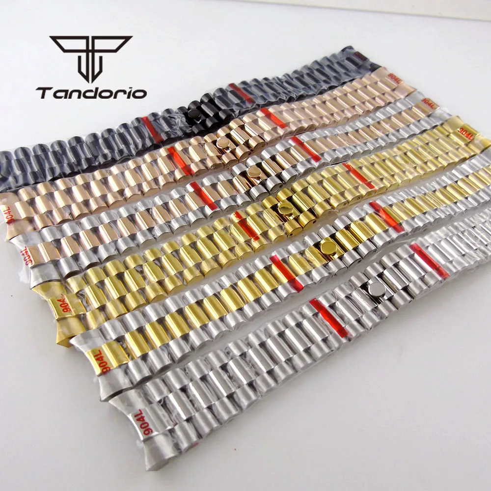 

316L Stainless Steel Multicolor 20mm Watchbands Bracelet Folding Clasp Curved Ends Fit for 40mm SUB Watch Case