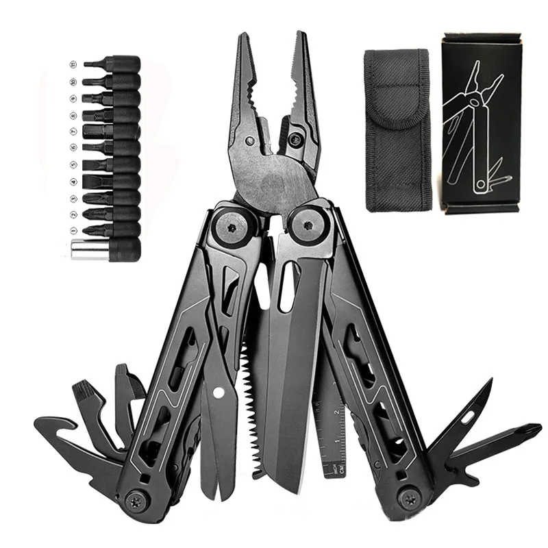 

Multi-tool Pliers With Big Scissors,Professional with Safety Lock,Stainless Steel Essential Survival Pocket Knife for Camping