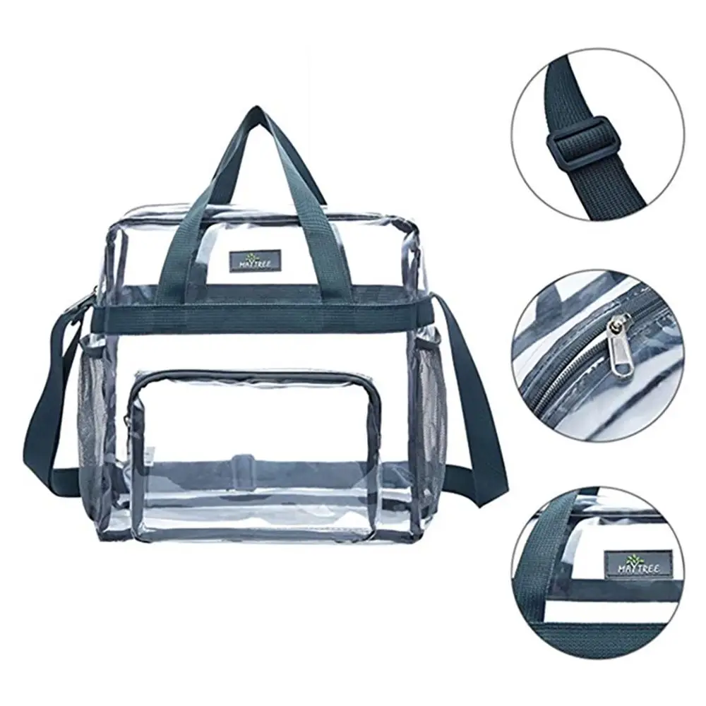 Large Capacity Clear Bag Stadium Approved PVC Clear Purse Clear Crossbody Bag  for Concerts Sports Festivals