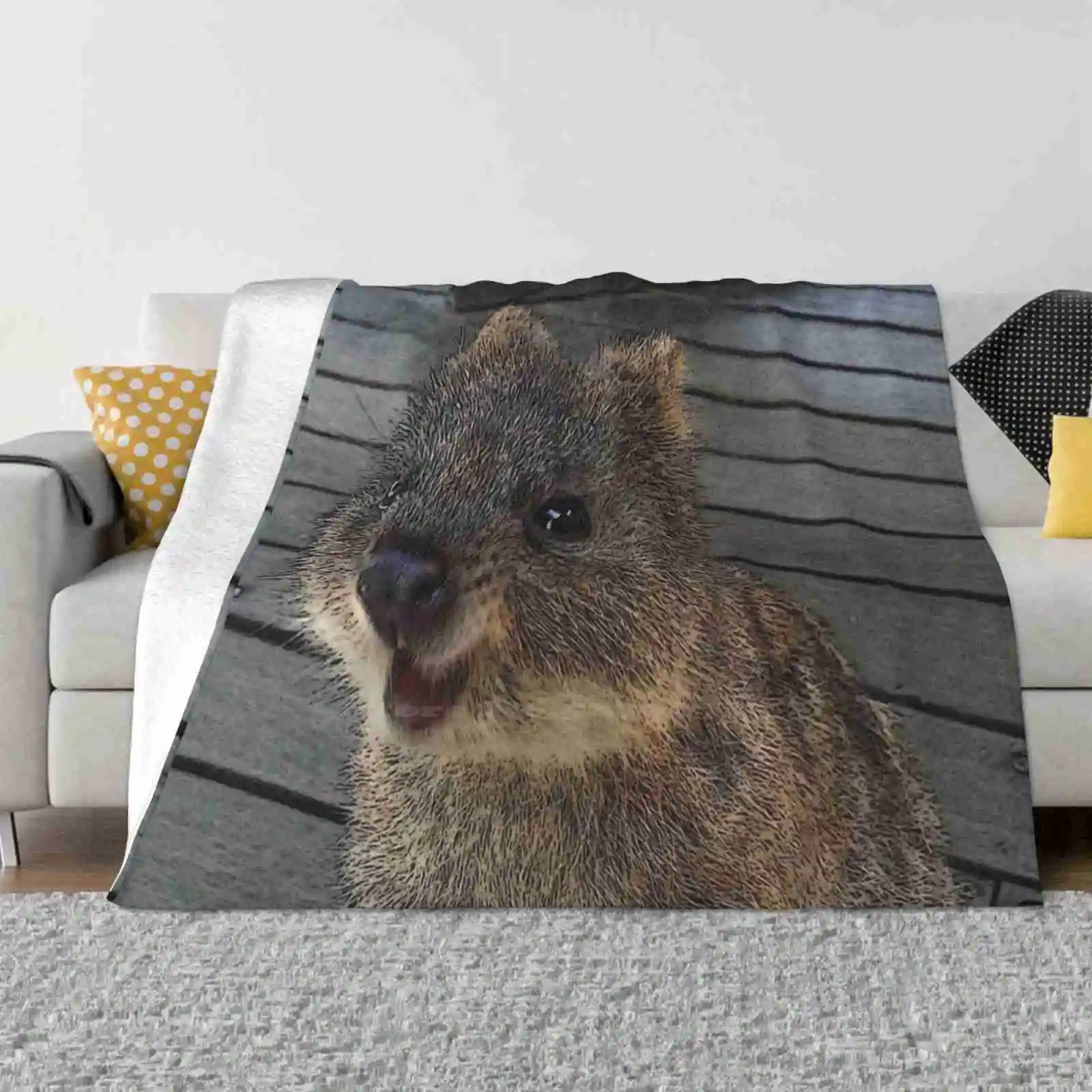 Be Quokka Happy Fashion Soft Warm Flannel Blanket Quoka Rottnest Island Perth Wonderful Smile Animals Happy Mammal Native