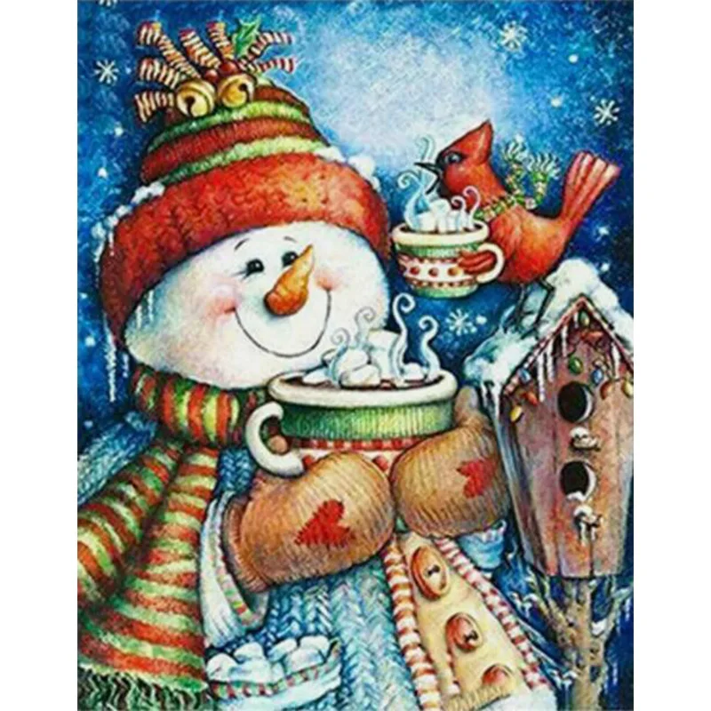 

AB Diamond Diamond Painting Lovely Christmas Snowman Embroidery Kit Wall Decoration Hanging Painting