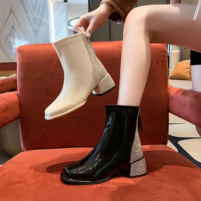 Winter Platform Women's High Boots Fashion Slip On Long Luxury Ladies Elegant Thick Bottom Shoes Women's Knight Bootties zapatos