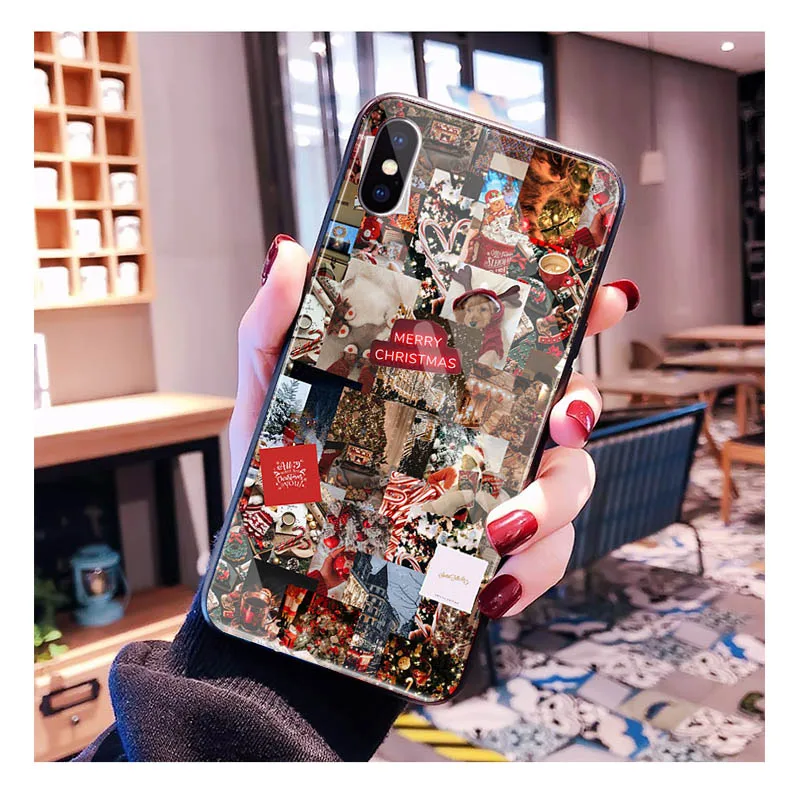 

Christmas Deer Tree Glass phone case For iPhone 17 Pro Max Air 17 16 15 14 13 Pro Max 15 16 Pro 15Plus Case