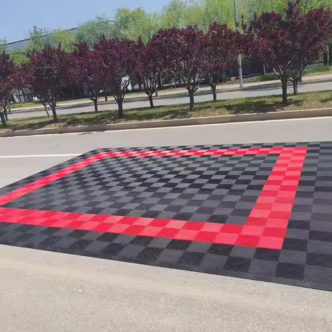 Garage Floor Tile In Interlocking Plastic Grid Floor Car Wash Shop Plastic Interlocking Floor Tiles Pp Pvc For Indoor