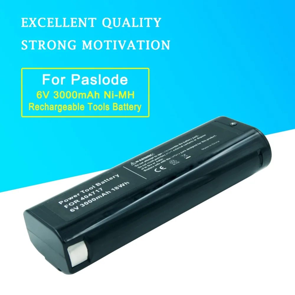 LERRONX High Quality 6V 3000mAh 3.0Ah NI-MH Rechargeable Battery Replacement for Power Tools Paslode 404717 B20544E BCPAS-404717
