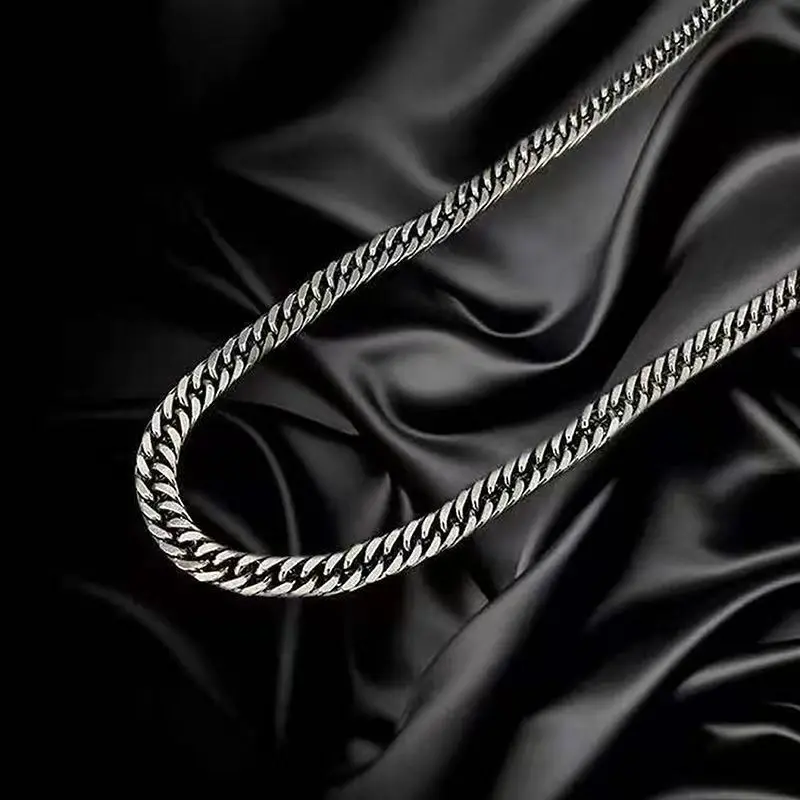 316L Stainless Steel  Cuban Chain Necklace For Men Women Vintage Choker Punk Jewelry Gift Width 8mm