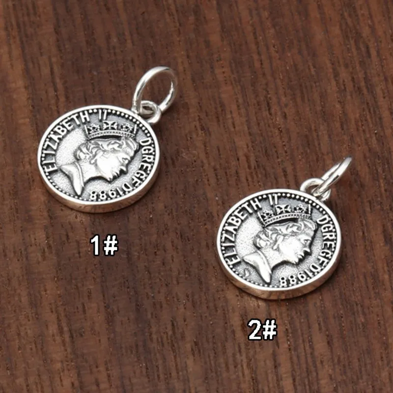 

Wholesale S925 Silver Jewelry Vintage Elizabethan Portrait Round Pendant for Men and Women