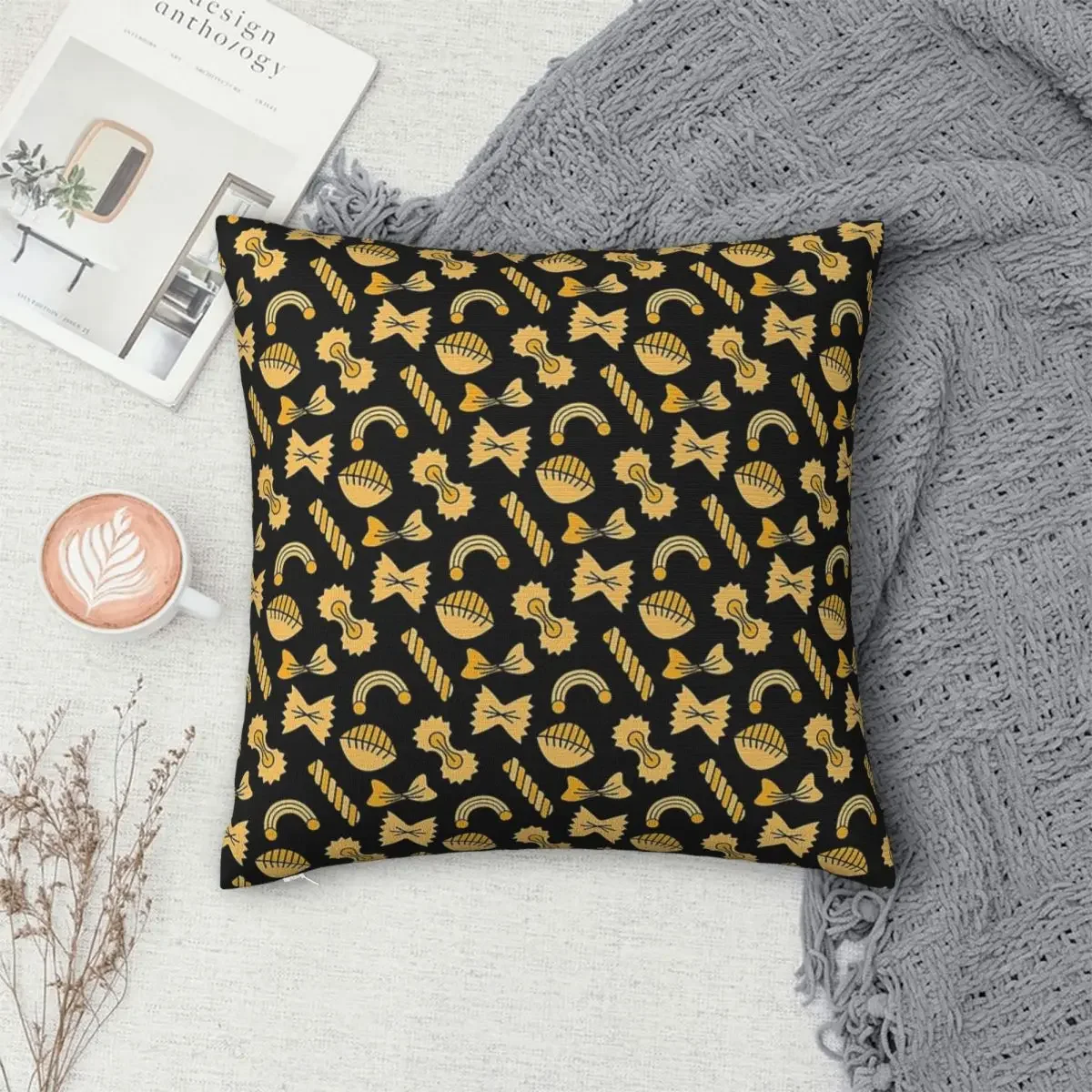 Pasta Pattern. Pillowcase Polyester Pillows Cover Cushion Comfort Throw Pillow Sofa Decorative Cushions Used for Home Bedroom