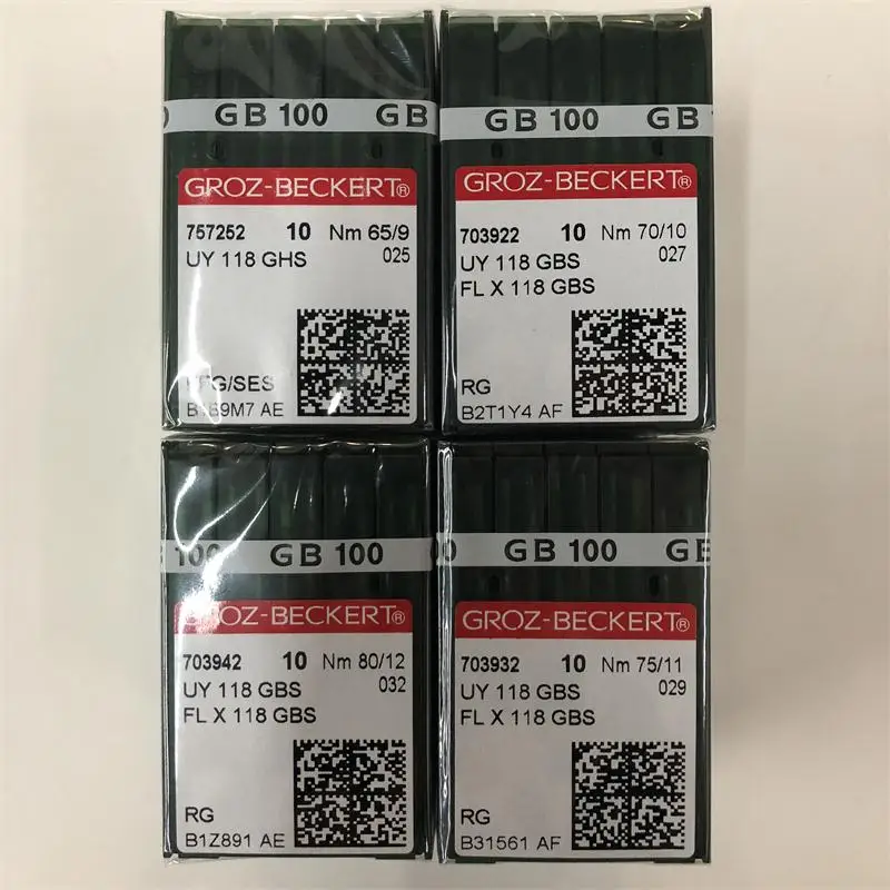 

100 шт., 10 коробок FL118 UY118 FL118GBS UY118GBS FLX118, игла, немецкие швейные иглы Groz-Beckert, четыре иглы, шестиниточная машина