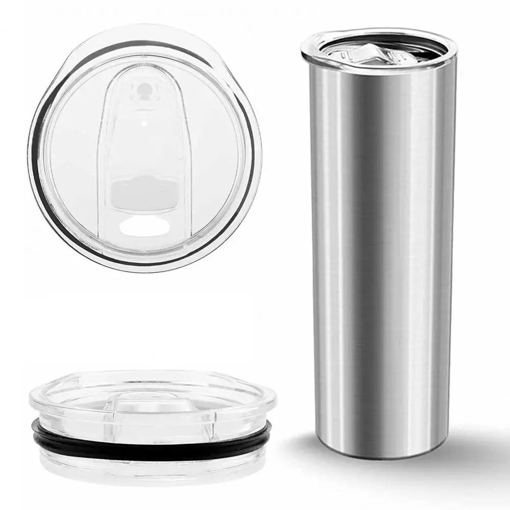 20oz Cup Cover Skinny Tumbler Lid Round Straight Cup Lid Straw Hole Sealing BPA Free Cup Lid Transparent Straw Hole Tumbler Lids