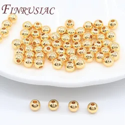 18K Real Gold Plating Spacer Beads For DIY Handmade Bracelets Necklace Beading Accessories Jewelry Making Supplies Wholesale
