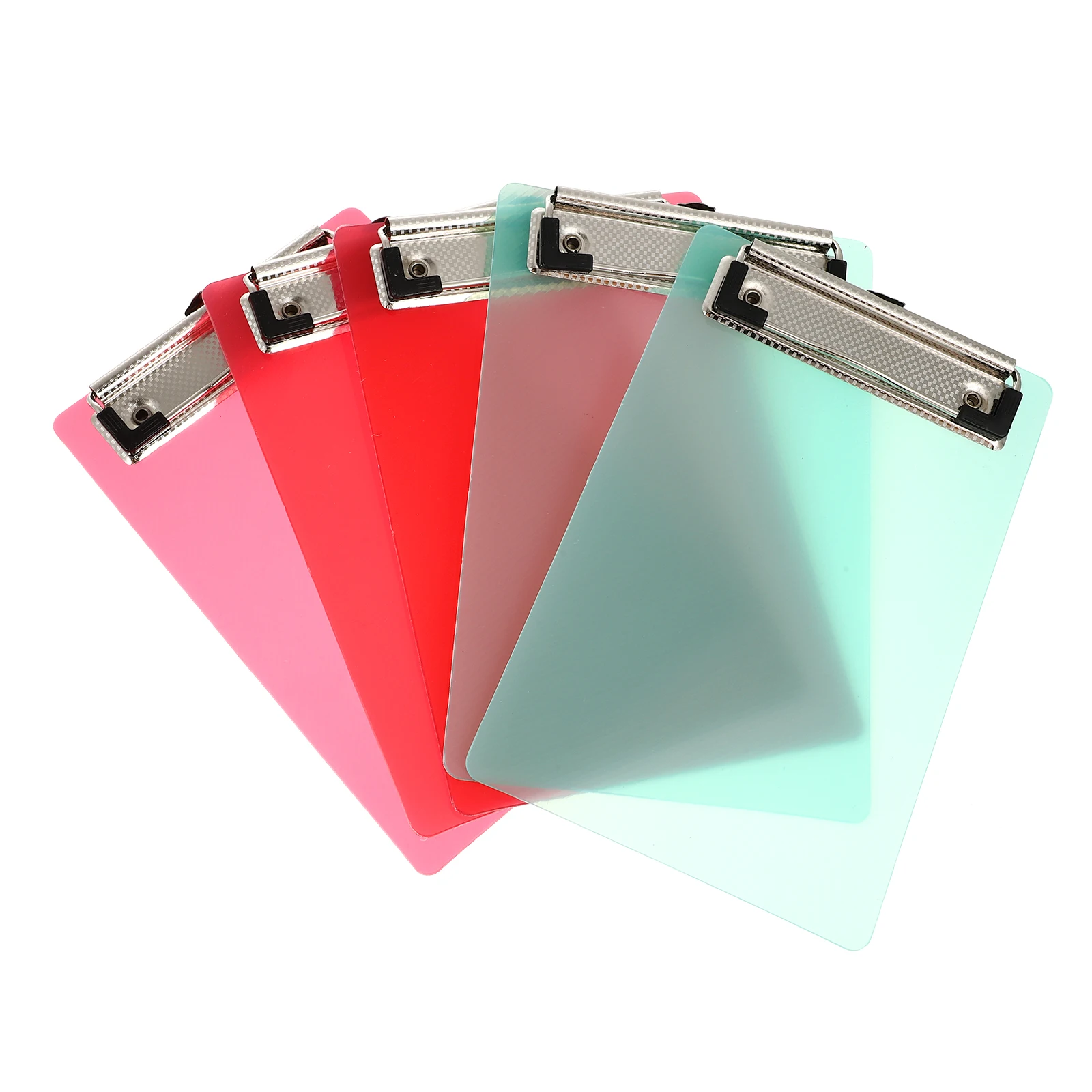 5pcs A6 Clipboard Plastic Writing Pad Memo Clip Board File Folders Document Holders Office School Stationery Random Color