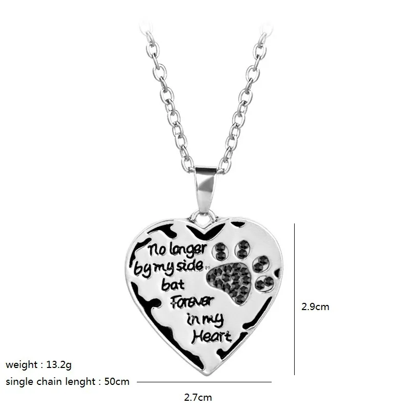 Fashion Cat Paw Heart Necklace 