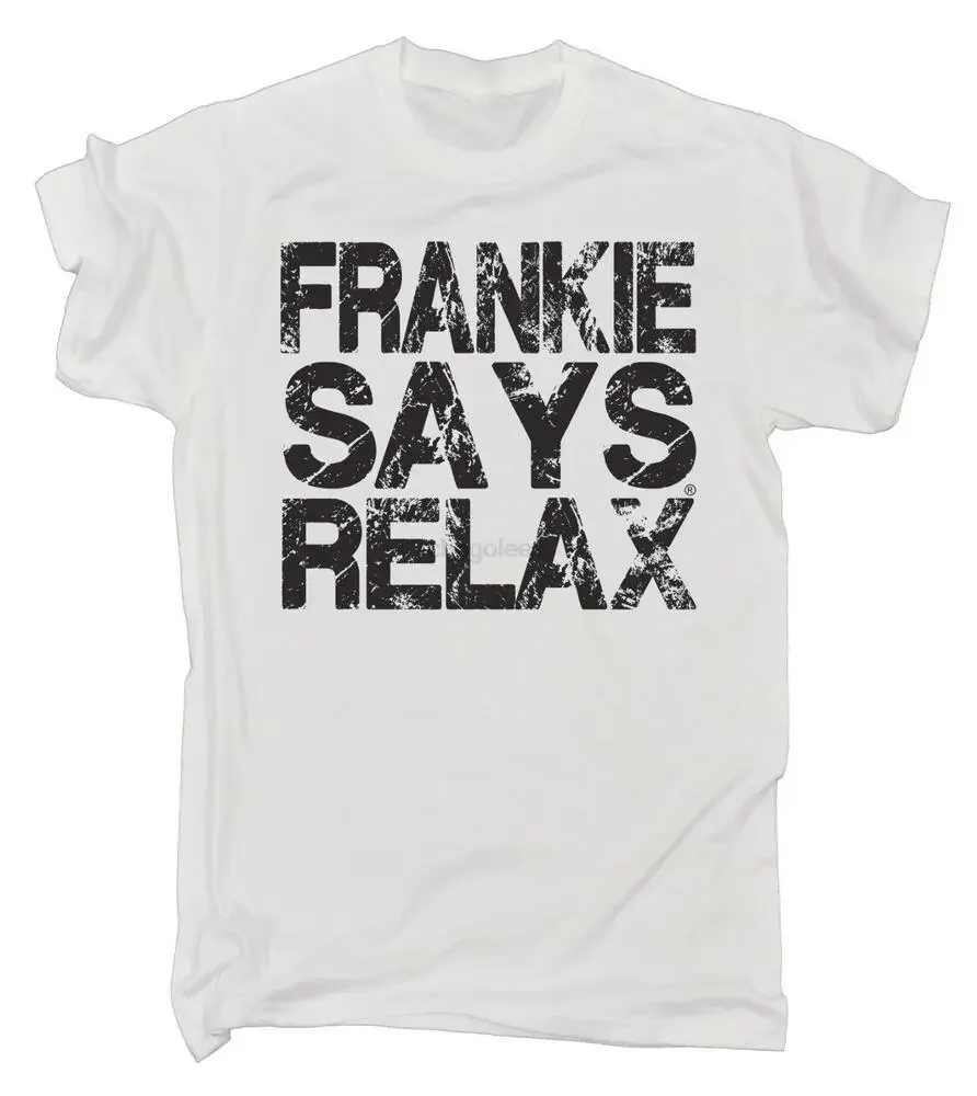 

Frankie Says Relax Distressed Logo MENS T Shirt Christmas retro fancy dress 80s