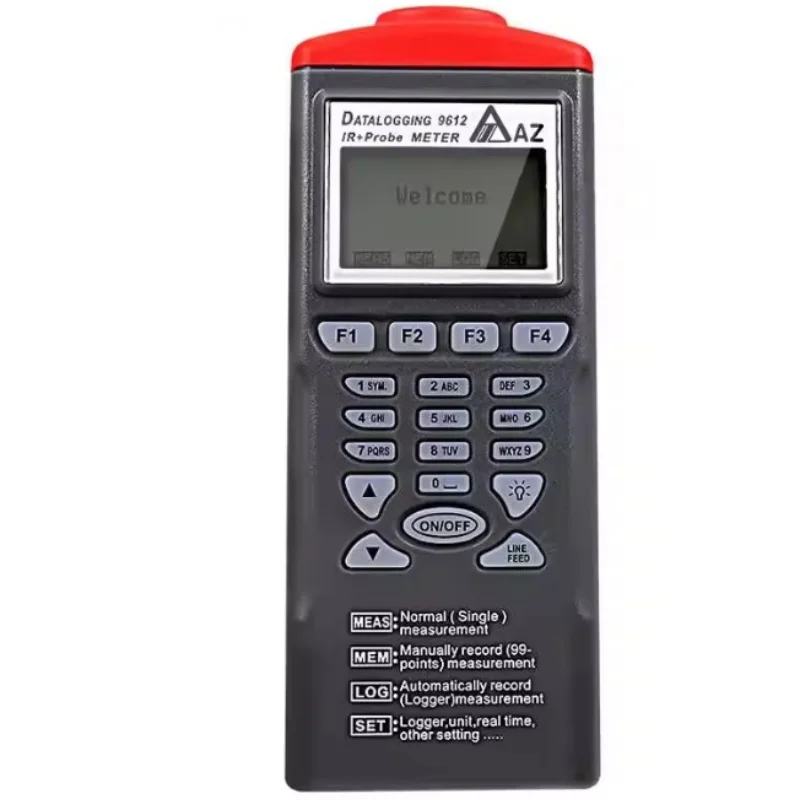 Termómetro infrarrojo digital AZ9612, termómetro para alimentos sin contacto, grabadora de temperatura infrarroja con sonda stick-40 ~ 500 ℃