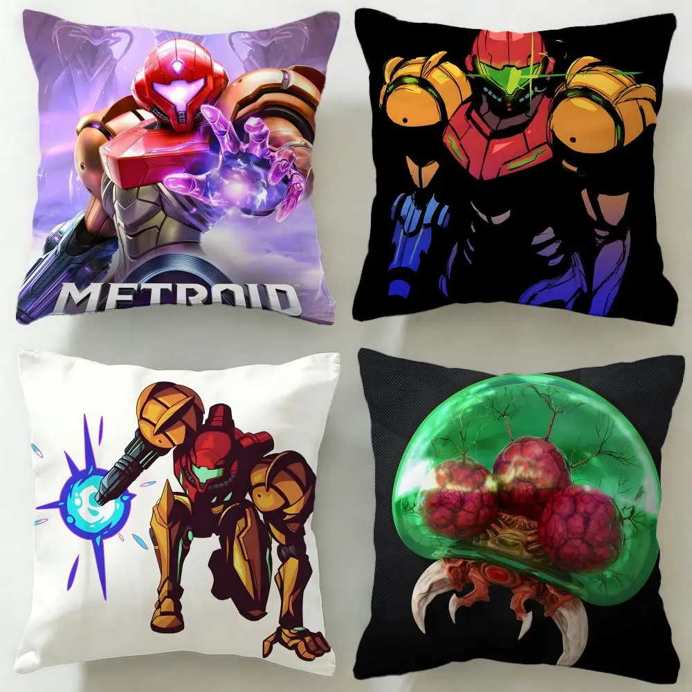 Klassischer Metroid-Spiel-Kissenbezug – Weich und leicht zu waschen – Vielseitig einsetzbar für Couch, Bett, Reisen und Büro