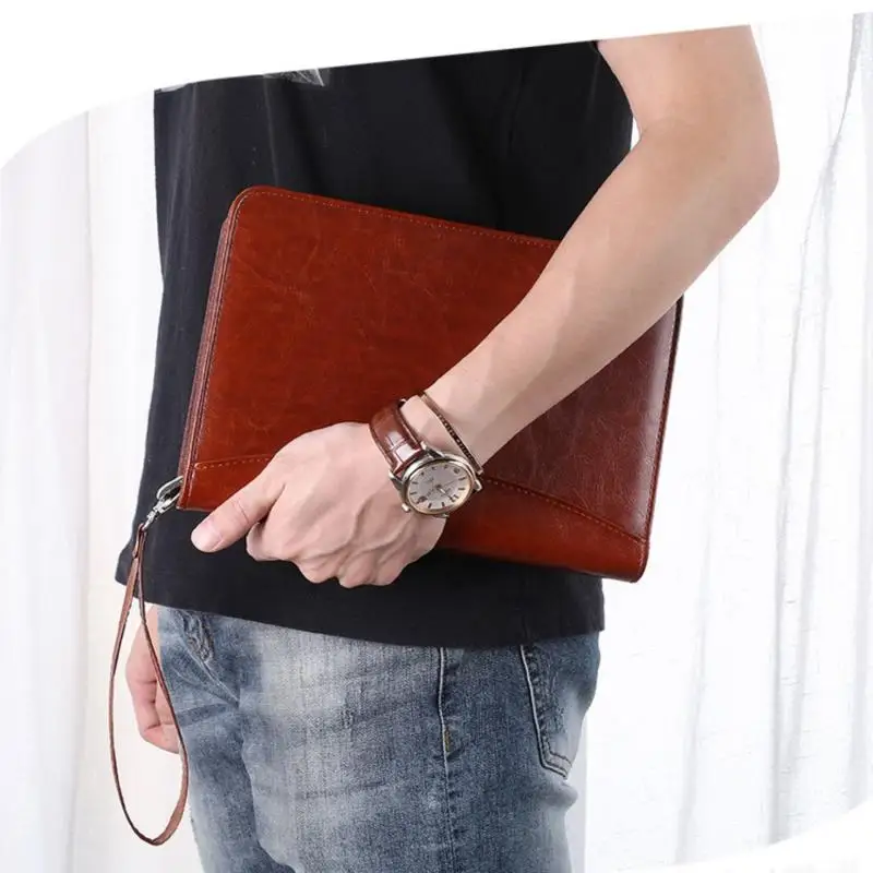 Loose Leaf A5 Business Manager Clip Creative Zipper Bag Multi Functional Notes Notebook Office Work Meeting Notebook