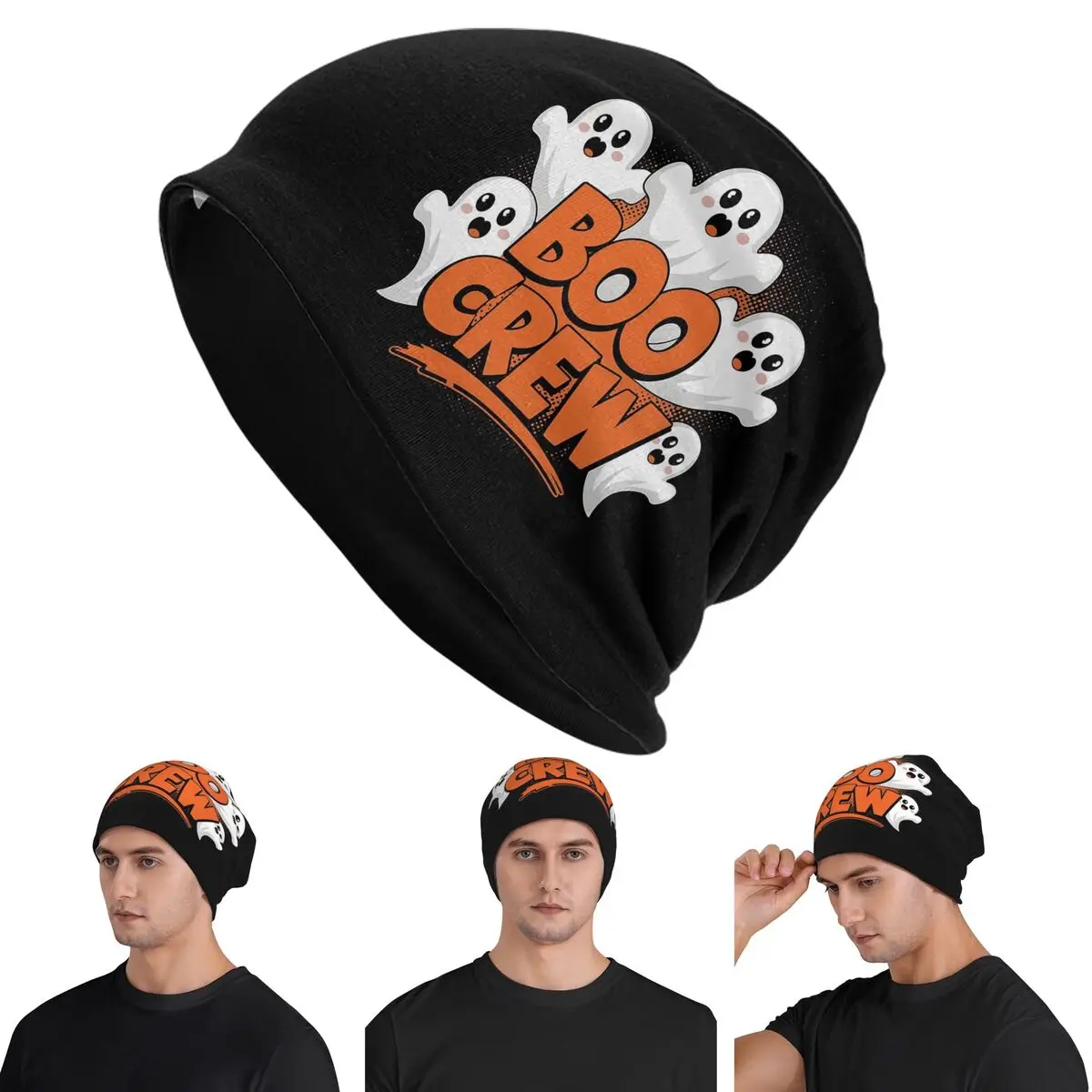

Хэллоуин Boo Crew Skullies шапки шапки теплая осенне-зимняя уличная шапка вязаная шапка для мужчин женщин взрослых