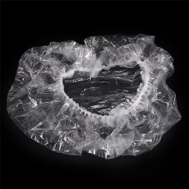A19F-غطاء دش للاستعمال مرة واحدة، غطاء مرن الشكل، قبعة استحمام شفافة للشعر، مجموعة واحدة