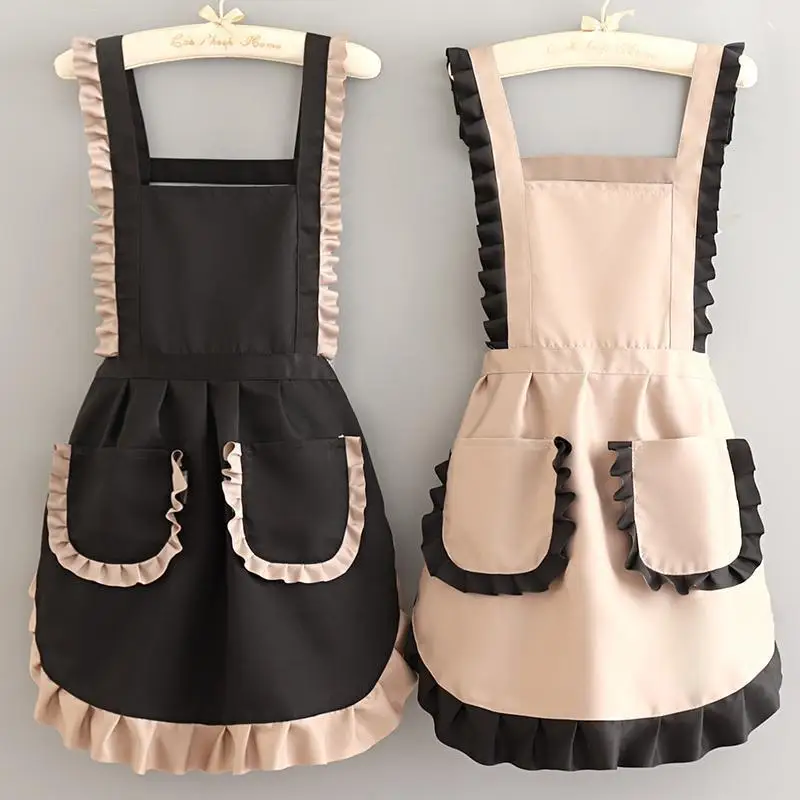 

Beautiful And Breathable Work Modern Home Kitchen Work Waist Cotton Fabric Wear-resistant Workwear Nail Salon Apron