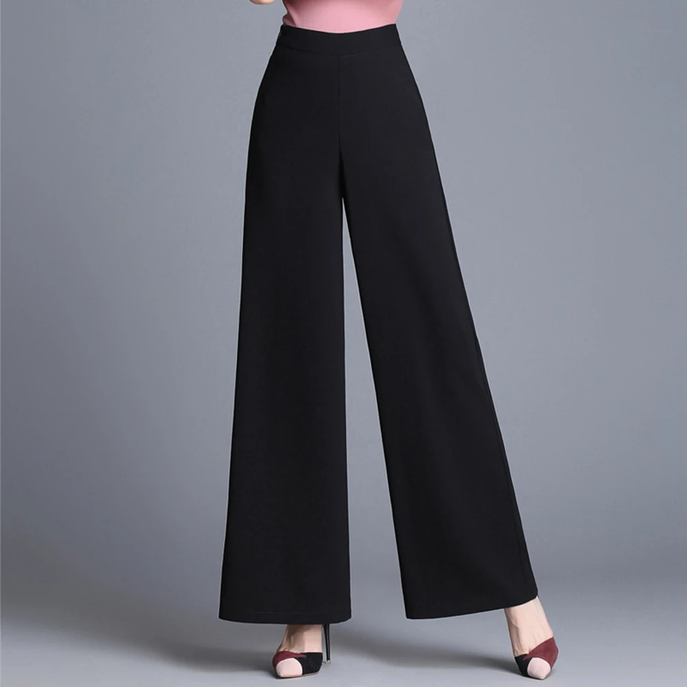 Women\'s Wide Leg Chiffon Flat Thin Summer Baggy Loose Trousers High Waist White Red Pants Oversize M 6XL Dropshipping