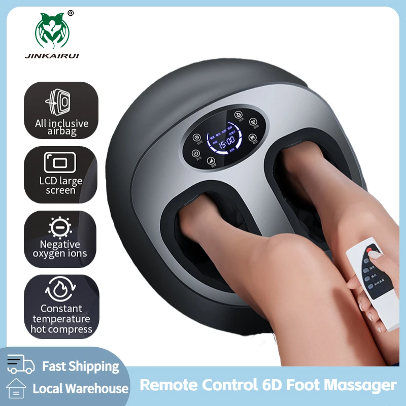 

Jinkairui Automatic Foot Massager Machine Airbag Wrapped Massager Household Heating And Kneading Pedicure Instrument With Handle