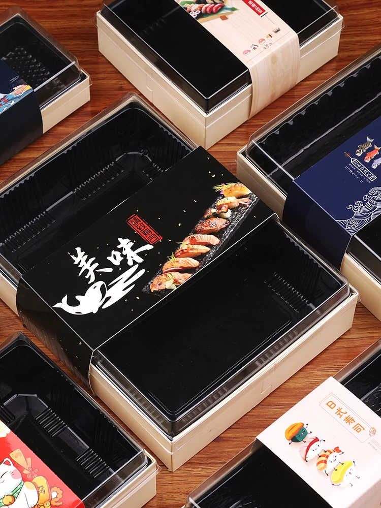 

Commercial Wooden Sui Paaging Box Disposable Japanese Sle Takeaway Lunch Box for Sui Restaurants Eco-Friendly Rectang...