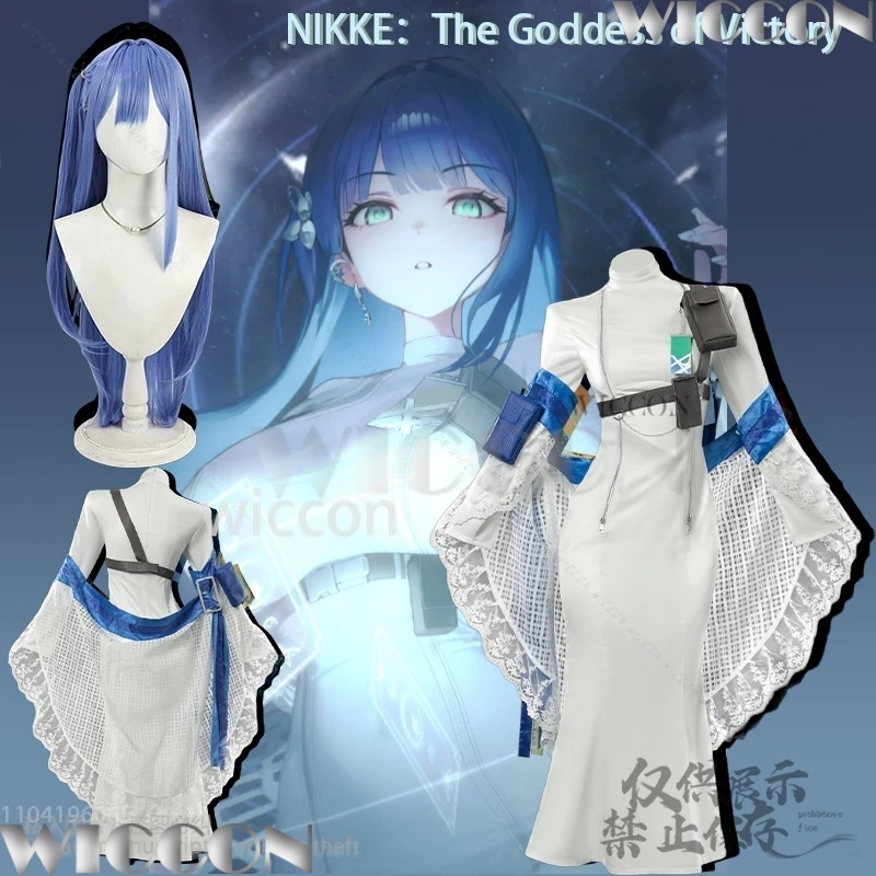 

Game NIKKE：The Goddess Of Victory Cosplay Arcana Sexy White Dress Slim Elegance Long Lolita Shoes Wig Comic Con Outfit Halloween