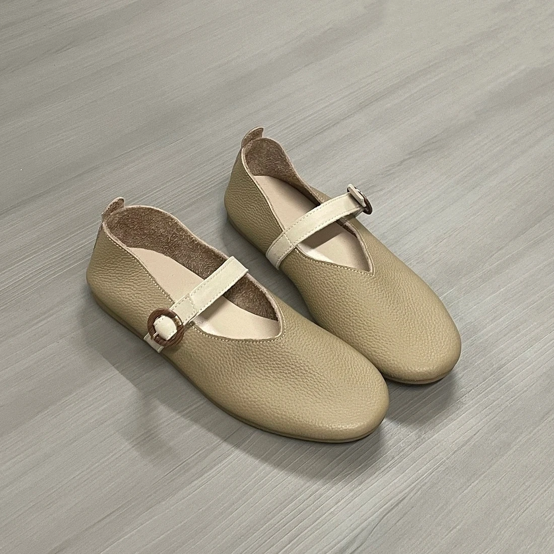 

Xingliupi New Arrival Fashion Genuine leather Woman's Casual Flats Shoes Round Toe Large Size Ladies Shoes Comfortable Shoe