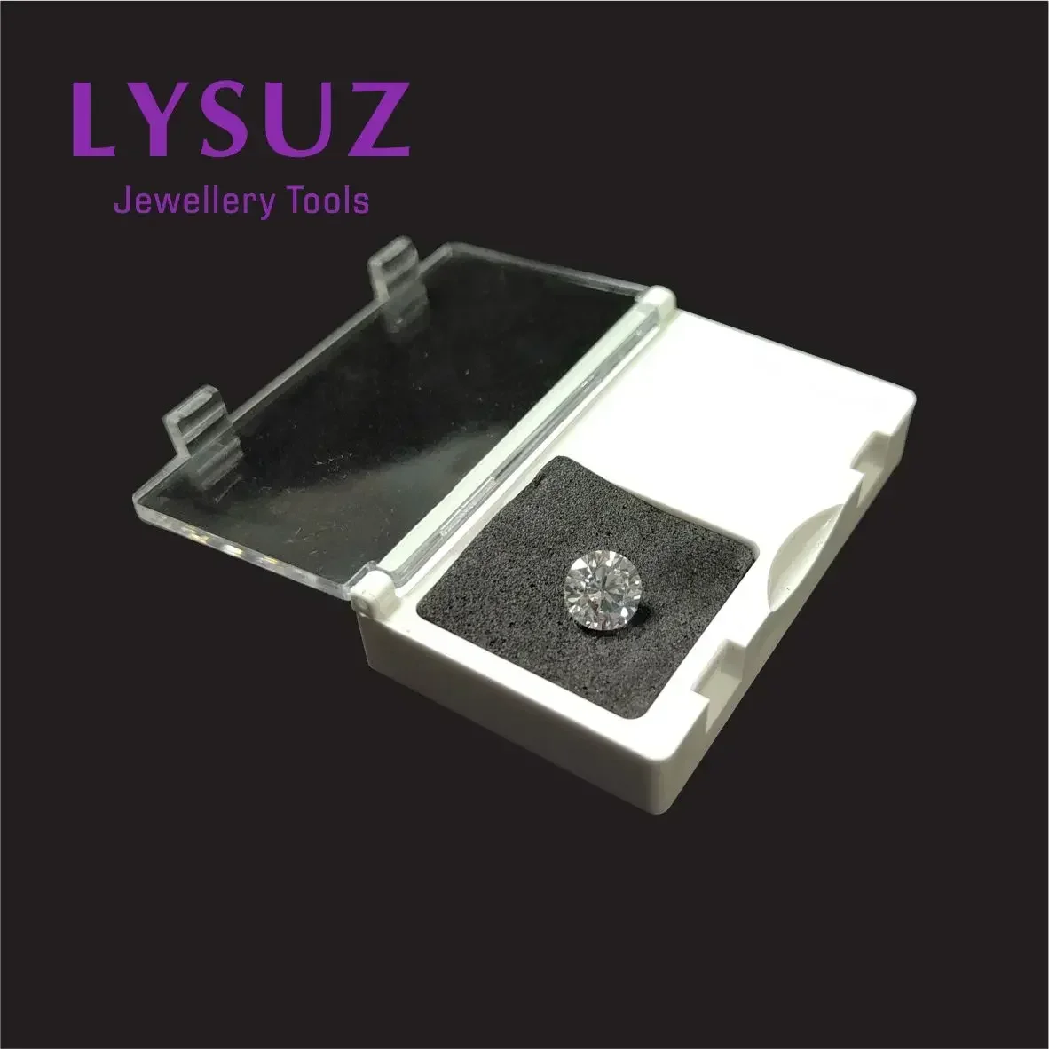 

Акриловая откидная коробка с бриллиантами, свободная коробка для драгоценных камней, дисплей для хранения ювелирных изделий, черно-белая губка, портативная маленькая прозрачная