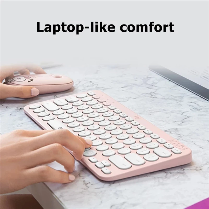 Logitech-teclado de oficina portátil, dispositivo múltiple, Delgado, práctico, para PC, Windows, MacOS, M350, K380 teclado inalámbrico Bluetooth