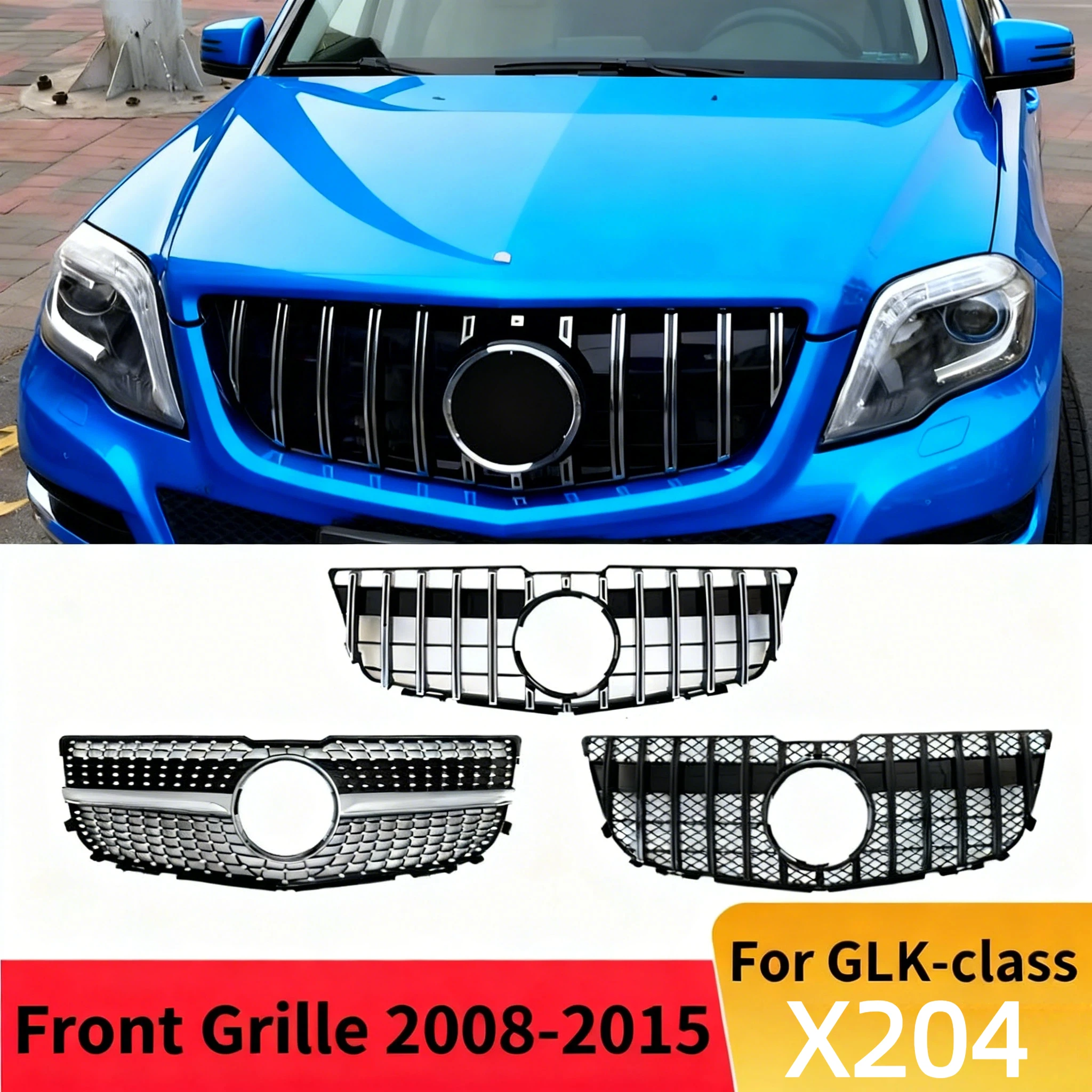 

Аксессуары для тюнинга решетки переднего бампера для Mercedes Benz GLK X204 GLK220 GLK250 GLK300 GLK350 2008-2015 Diamond GT Style