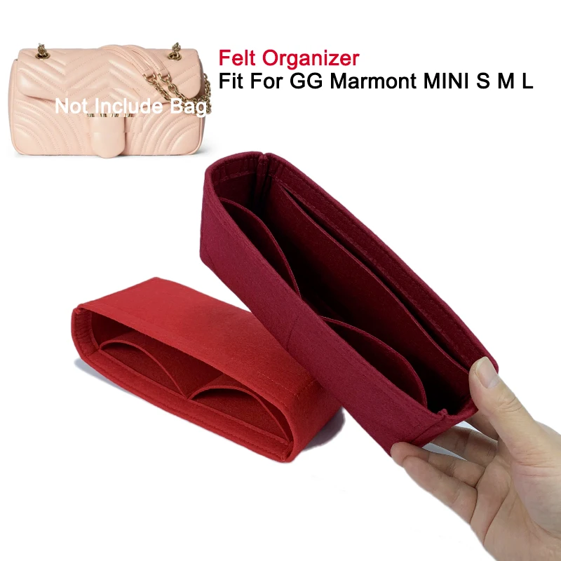 

Вставка-органайзер, формирователь, подходит для GG Marmont Mini, маленькая, средняя, большая сумка, защитная подкладка, внутренний кошелек