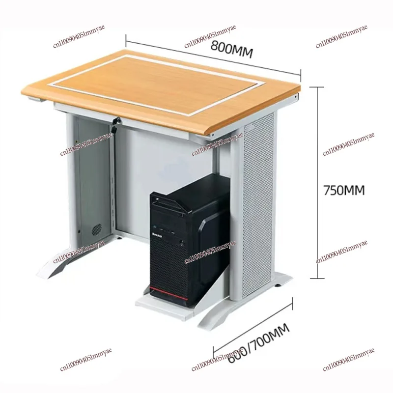 Steel Frame LCD Screen Flip Computer Desk School Computer Room Semi-embedded Hidden Computer Desk Chair