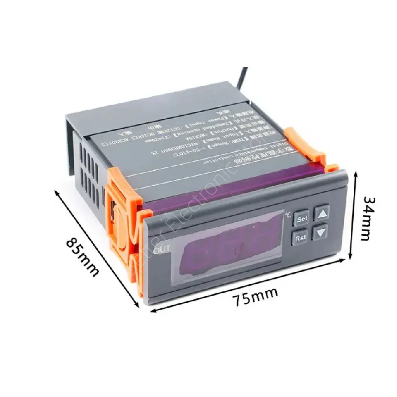 디지털 온도 조절기 정밀도 0.1°C 산업용 캐비닛 냉장고 냉동고 12/24VDC 220VAC