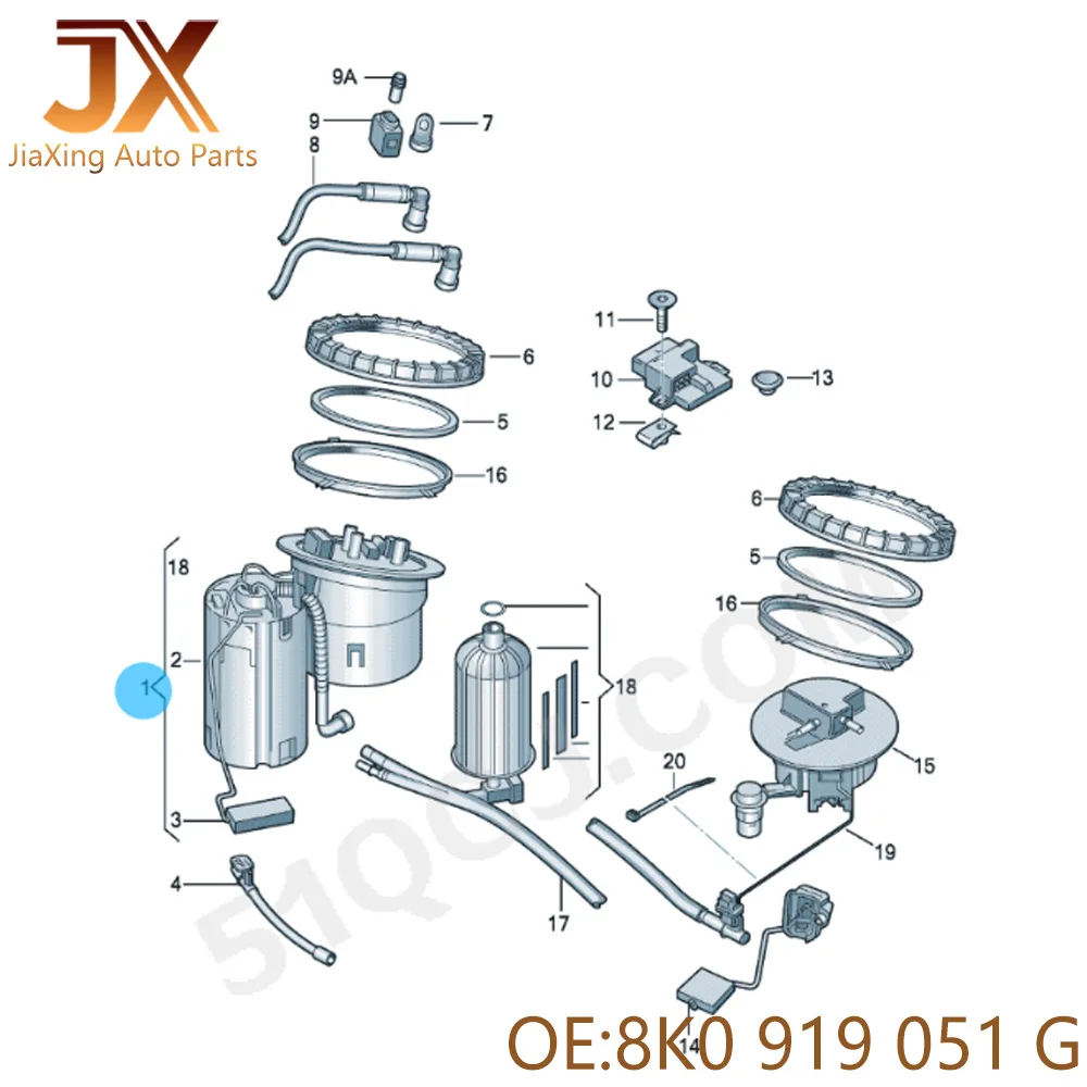 りAQOL 8K0 919 051 AJ 8K0919051G Engine Fuel Pump Assembly For Audi A4