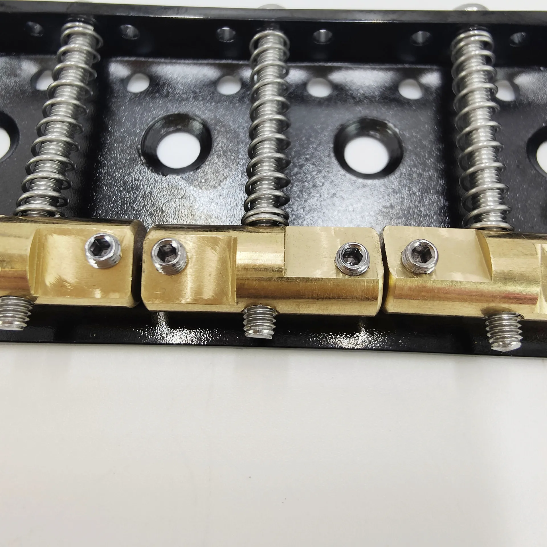 Electric Guitar Short Compensated Brass Bridge 3-Saddle / Adjustable For TL Guitar  String Through Body / Rear Load