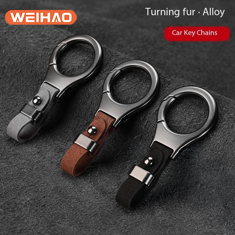 

2024 New Arrival Men's And Women's Car Key chains Pendant With High-end Feel Suede Zinc Alloy Key chains Ring Circle Five Colors