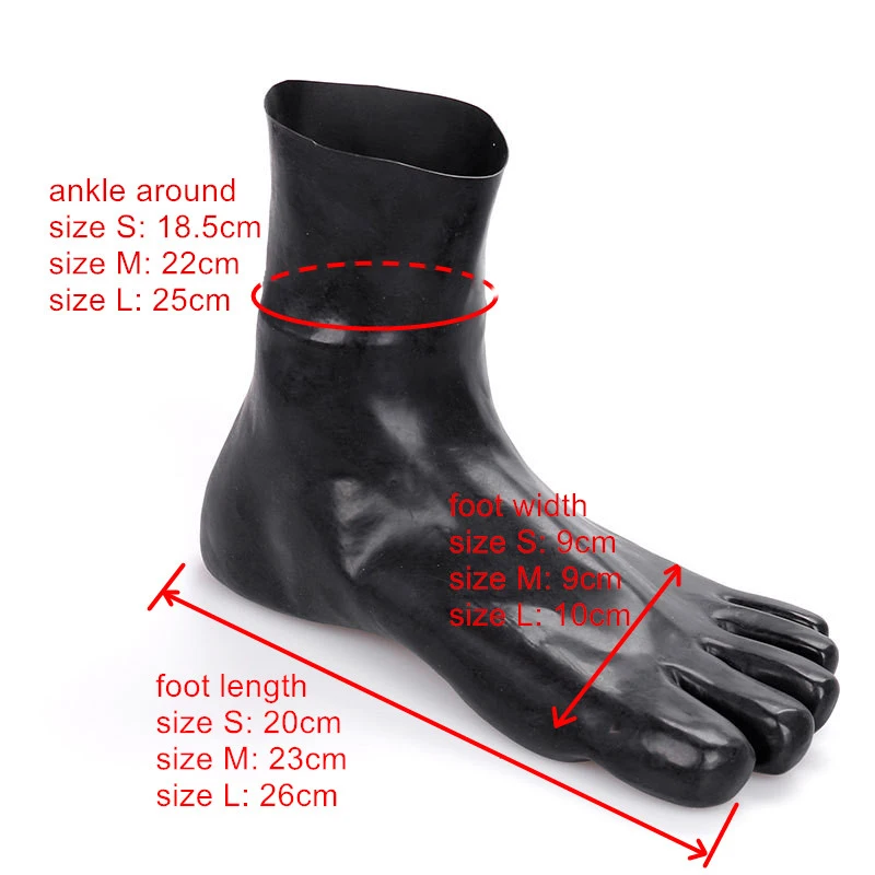 Sexy Women Men Short Latex Socks With 5 Toes Seamless Hosiery Fetish Rubber Hose S-LA048