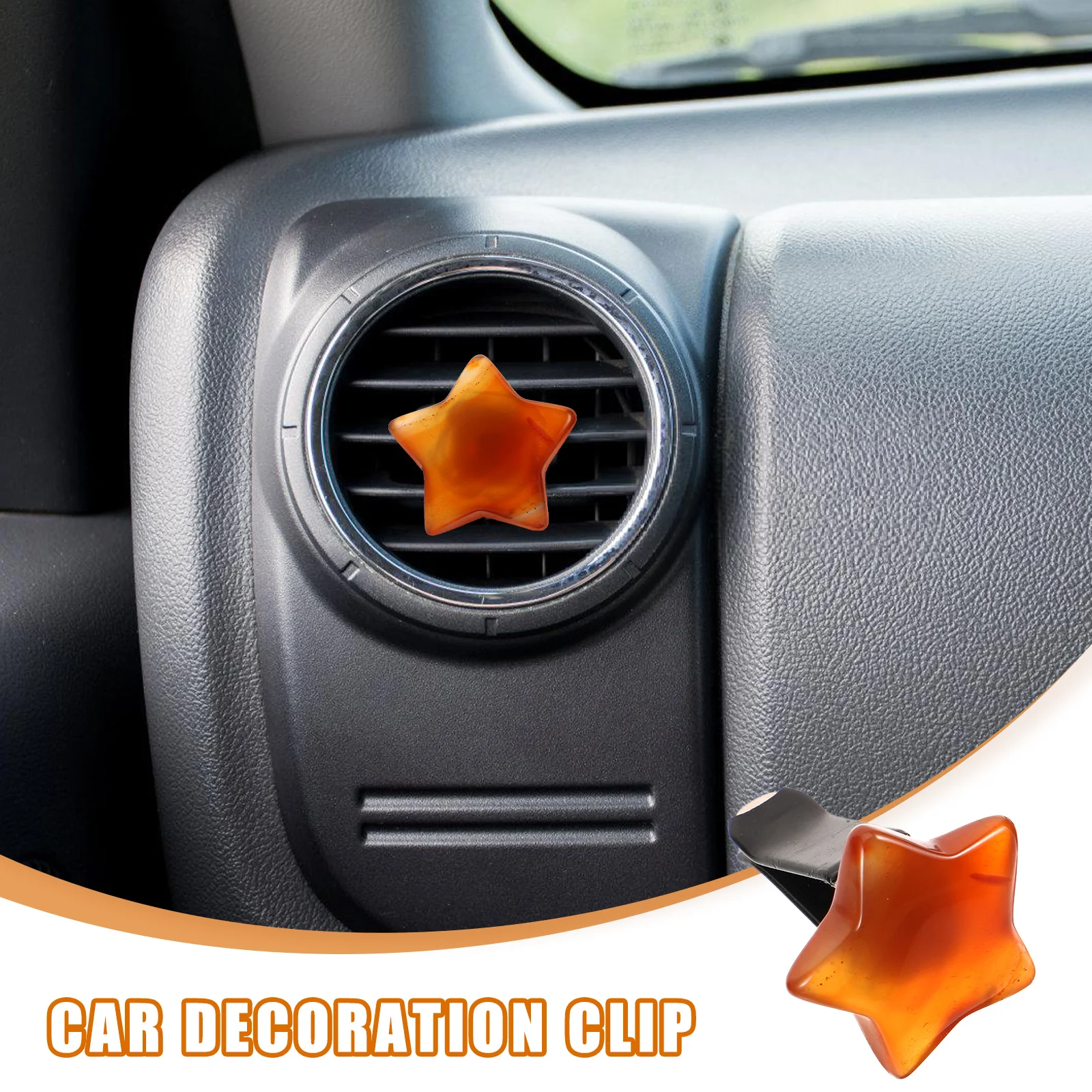 

3pcs Vent Accessories Decorations Heart Grass Moon Star Vent Decor Red Agate Car Charm Car Interior Decorations