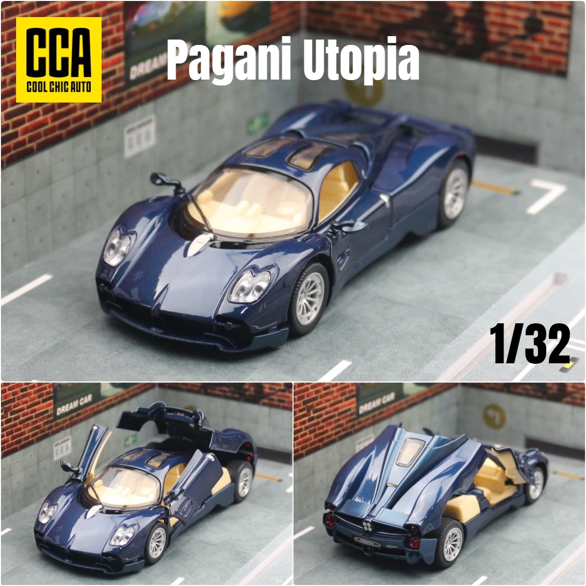 Utopia＆Utility 1/32 Pagani Utopia Toy Car Model CCA 1:32 Diecast Metal Miniature