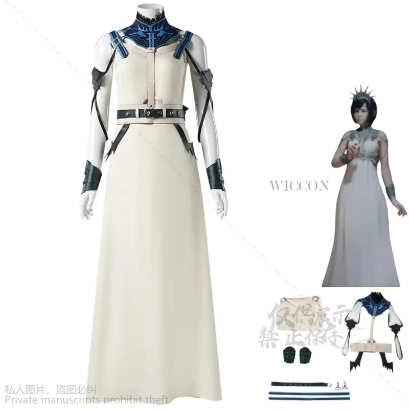 

Game Final FF7 Rebirth Aerith Gainsborough Cosplay Costume Battle Uniform White Dress Woman Carnival Party Sexy Suit Lolita Cos