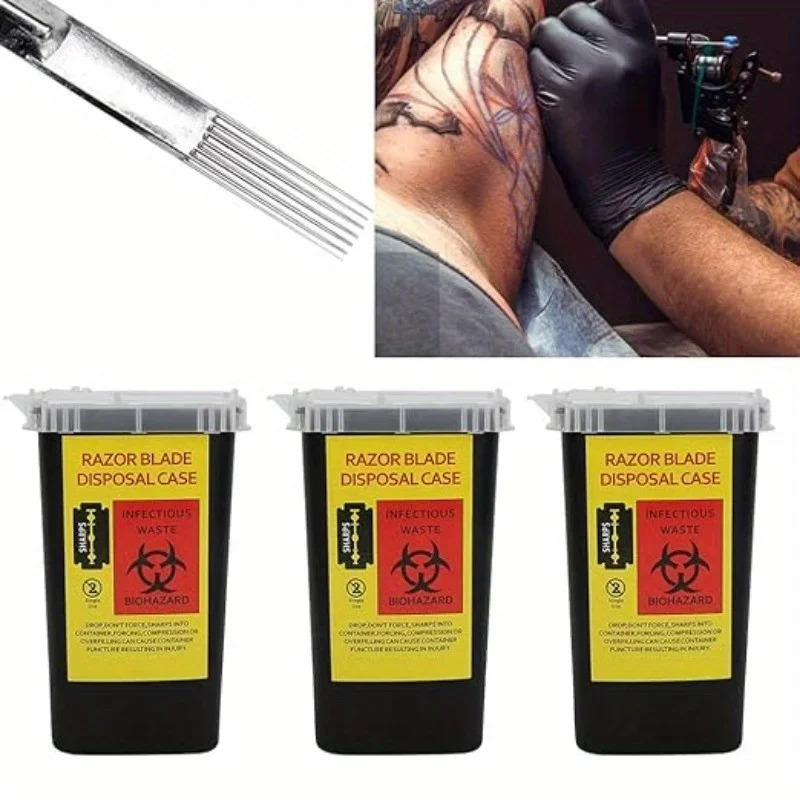1PCS Sharps Biohazard Waste Disposal Box Medical Needles Tattoo Piercing Needles Dental Clinic Hospital Leak-Proof Collect Box image 4