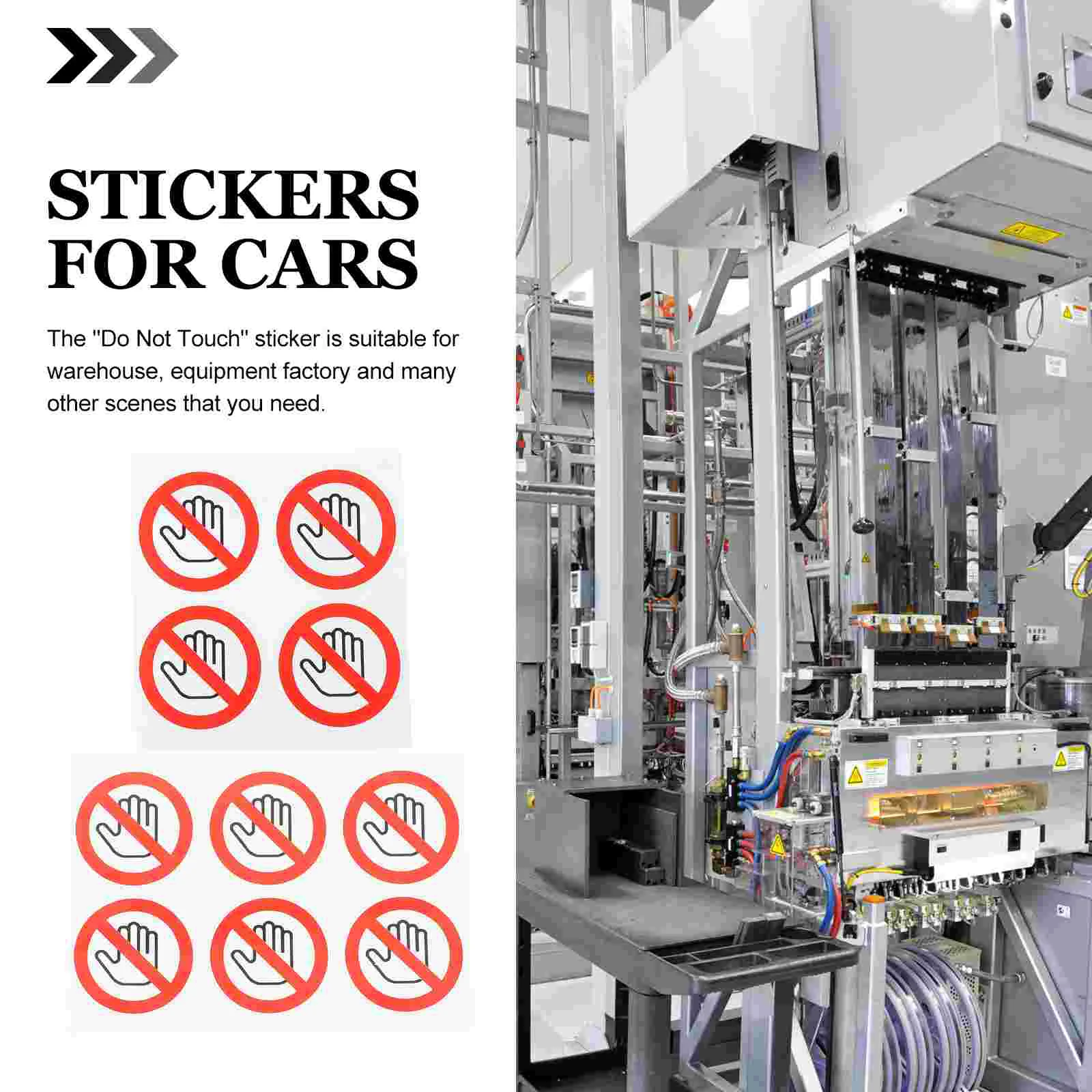 10 Pcs Safety Labels Stickers Security Signs Yard Self-adhesive Vinyl Machine Caution Danger Decal Work Round Warning