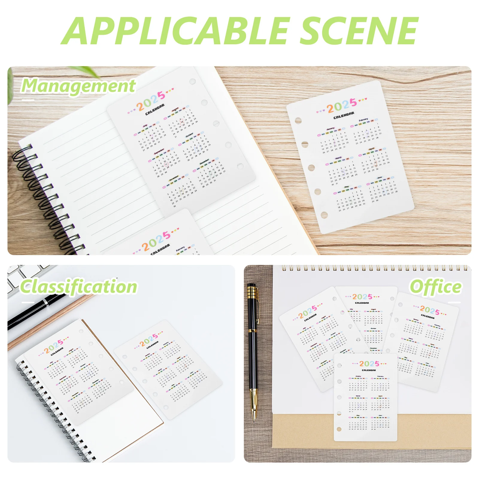 

10 pcs Calendar Separator Page Index Divider For Loose-Leaf Binder Refill Planner Organizer Replacement Pages Stationery