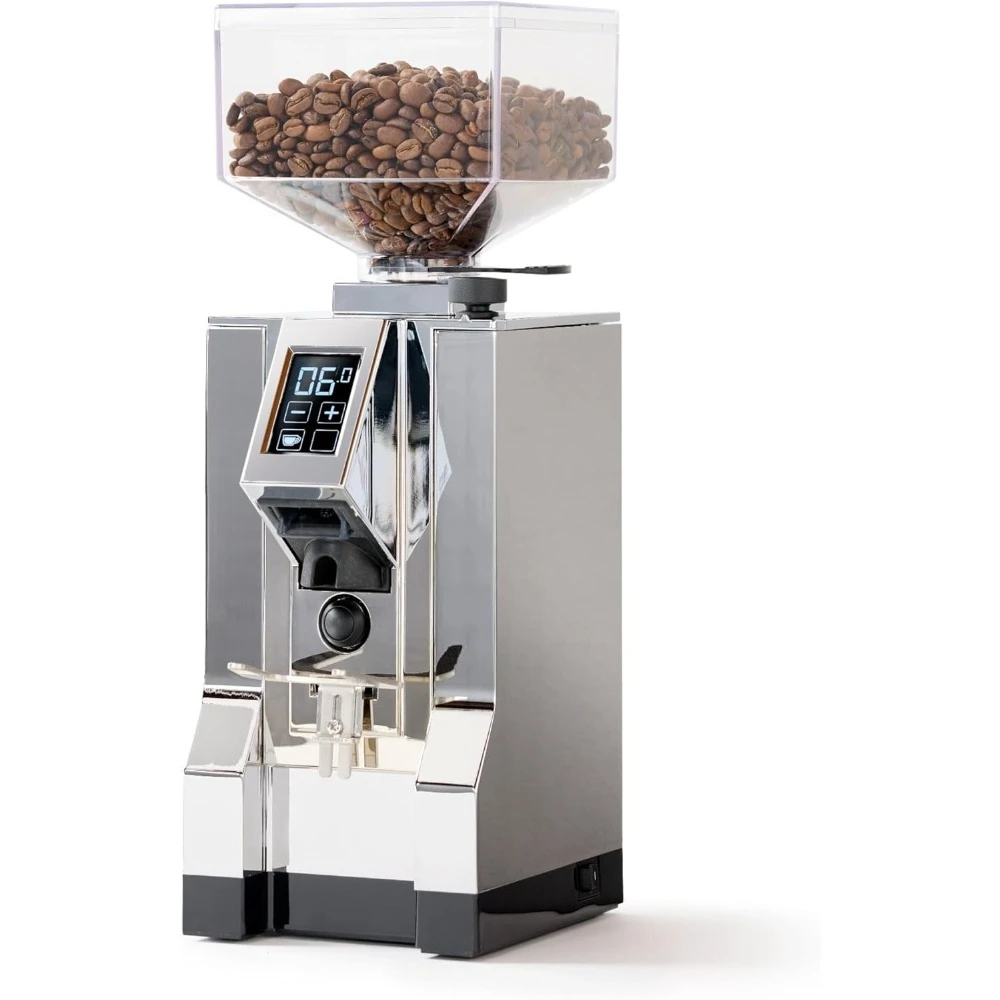 نسخة مطورة - مطحنة اسبريسو، معزولة للصوت، نتوءات 55 مم بدون خطوات، شاشة تعمل باللمس، كروم، 6 بوصة طول × 6 بوصة عرض × 14 بوصة ارتفاع - شحن مجاني #3