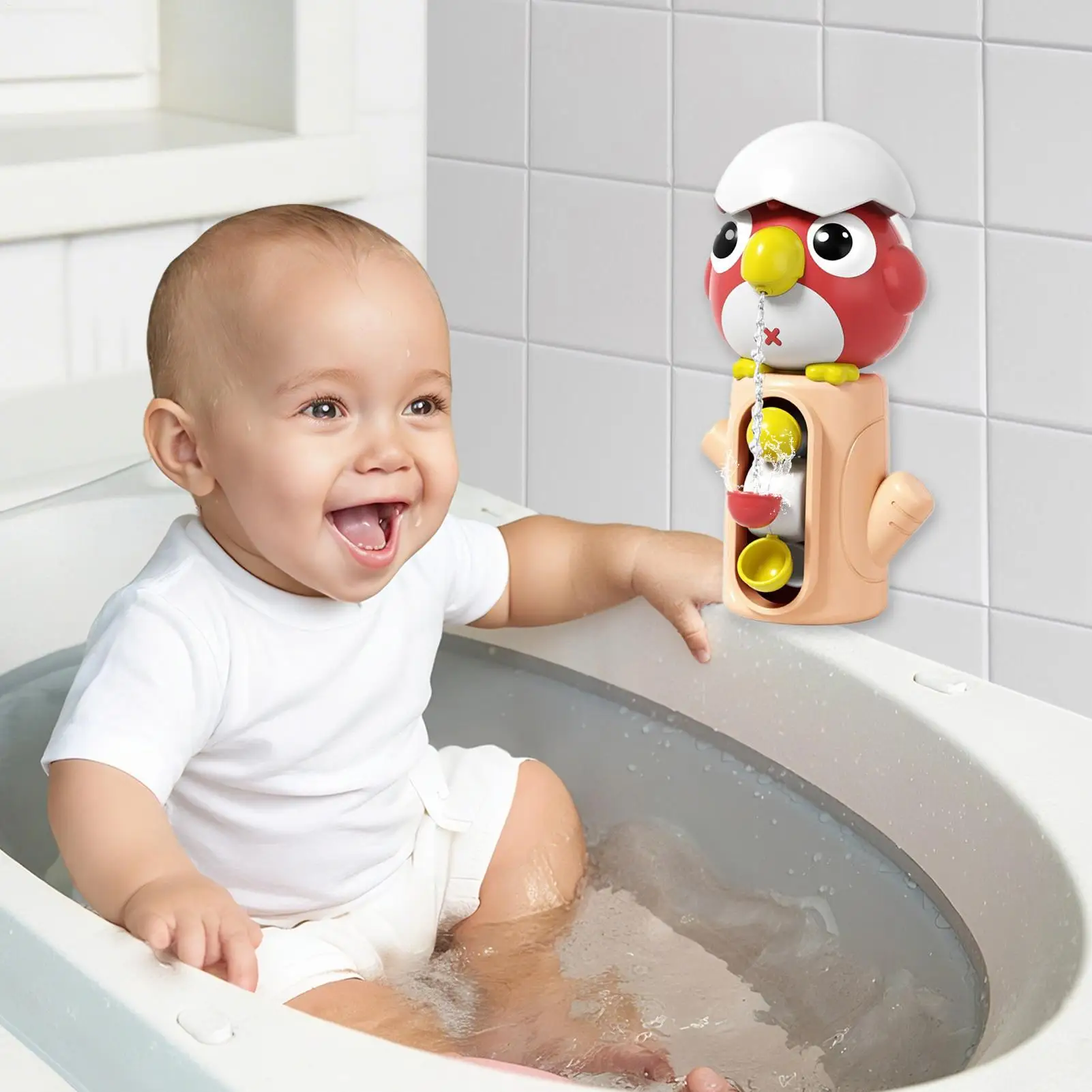 Juguetes de baño para niños, bañera con ventosa, juguete para jugar en el agua, bañera para niños, juego de baño giratorio para Hotel, apartamento, vacaciones y viajes