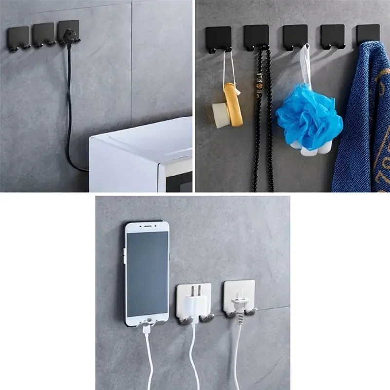 A24P ติดตะขอติดผนังในห้องน้ําตะขอแขวนเครื่องโกนหนวดแบบไม่เจาะรูรับตะขอผู้ถือเครื่องโกนหนวด